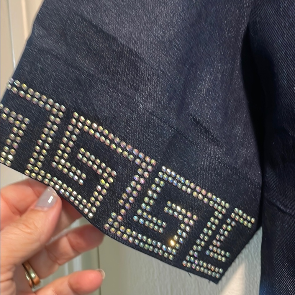 Navy Blue Tunic Designer Inspired Dress with Silver Accents - Picture 10 of 12